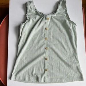 Arts Class girls sage green button tank